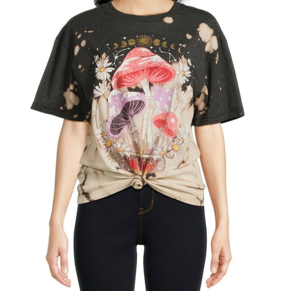 No Boundaries Tie Dye Graphic Boyfriend Tee, Women's and Women's Plus